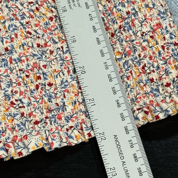 NWT Old Navy Smocked Fitted Ruffle Trim Pink Ditsy Floral Top Womens size XL - Picture 13 of 14